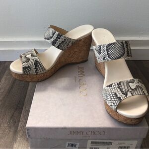 Jimmy Choo Wedge Snakeskin Sandel 41